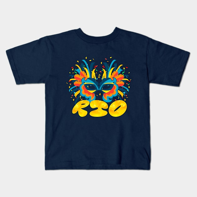 RIO Carnival Mask Tee Kids T-Shirt by DaShirtXpert